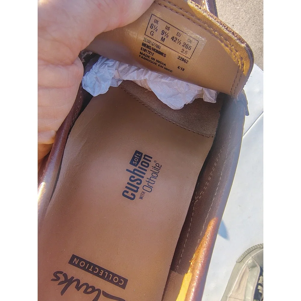 Clarks Collection Mens Brown Leather Penny Loafers Driving Mocs‎ Size 9.5 M